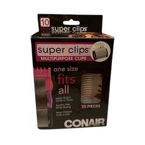 New Conair Super Clips Multi-Purpose 10 Pieces One Size Fits All